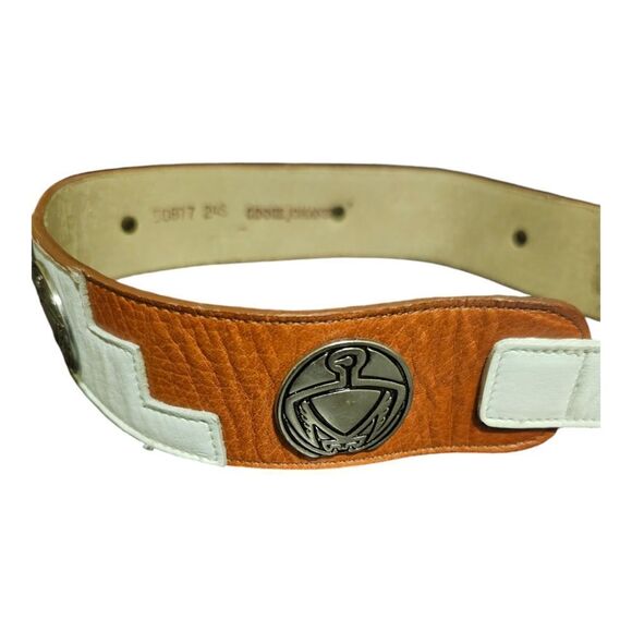 GINNIE JOHANSEN Vintage SW Tribal Leather Belt‎ - Size 24S